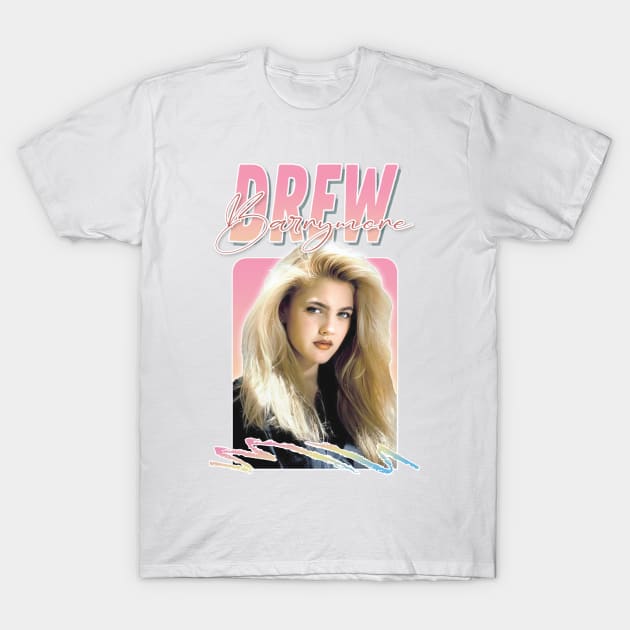 Drew Barrymore / 90s Retro Graphic Design T-Shirt by DankFutura